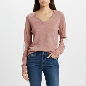 Wilfred Free Burnout V-Neck Elbow Patch Shirt Size S